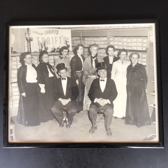 Antique Photograph Framed 8x10” “at Penney’s Thrift” Store Employees Picture - Picture 7 of 7